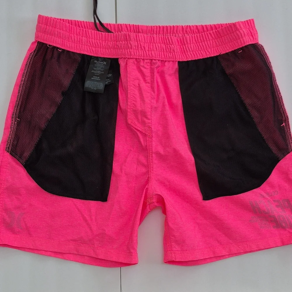 Hurley Celsius Promo Peach Vibe Bright Pink Edition Swim Shorts Swimsuit Men's L